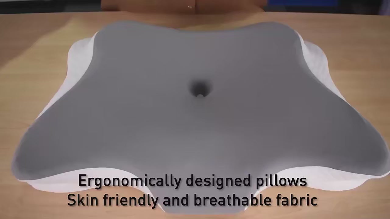 Upgraded Memory Foam Sleep Apnea Cervical Pillow for Side Back & Stomach Sleepers